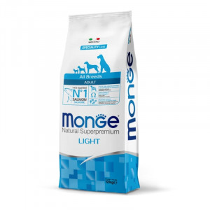 MONGE DOG ALL LIGHT SALMON sausā suņu barība Lasis, rīsi 12kg